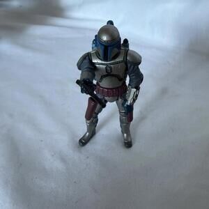 Star Wars Jango Fett 2002 Hasbro 3.75” Action Figure w Jetpack Blaster